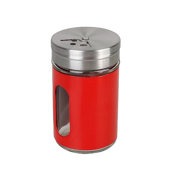 Porta Condimento Vidro Inox Vermelho 80 Ml 48V