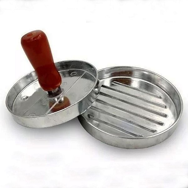 Molde Para Hamburguer Metal Com Cabo De Madeira 6585