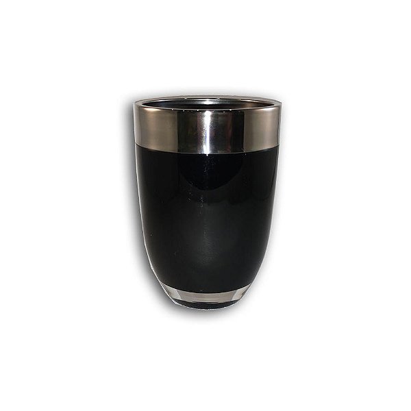 Copo Acrílico 300 ML Com Detalhe Cromado KY742 - PRETO