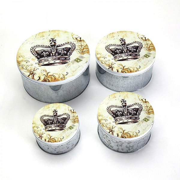 Conjunto Latas Em Metal Com 4 Peças Coroas AZ Design