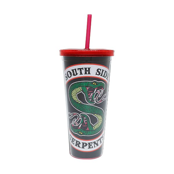 Copo Canudo Riverdale The Serpents Preto 600 Ml
