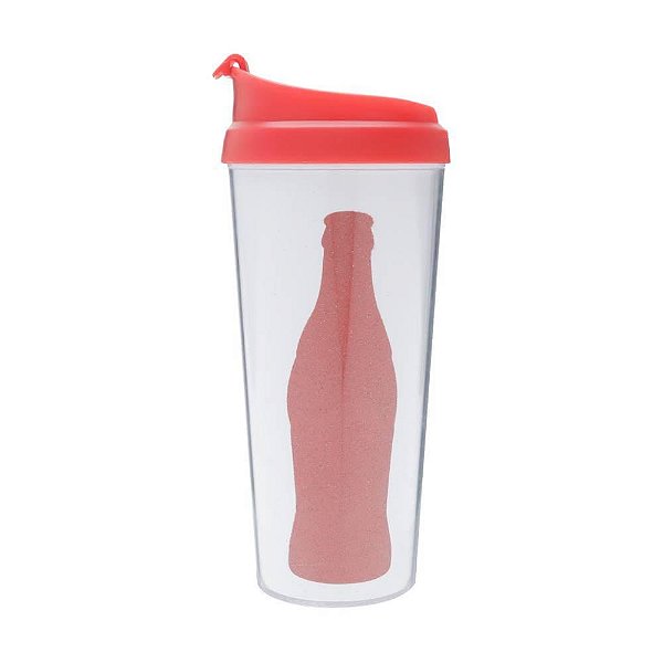 Copo Coca-Cola Com Tampa Contour Branco 500 Ml