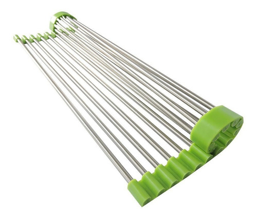 Escorredor Multiuso Flexível Em Inox E Silicone Verde 43 X 2