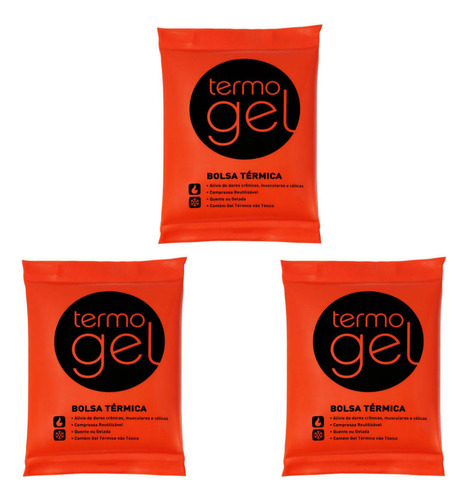 kit 3 Bolsas Térmicas de Gel Termogel Pequena