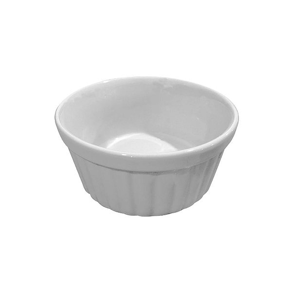 Ramequim Canelado Em Cerâmica 10,5 Cm 250 Ml Branco