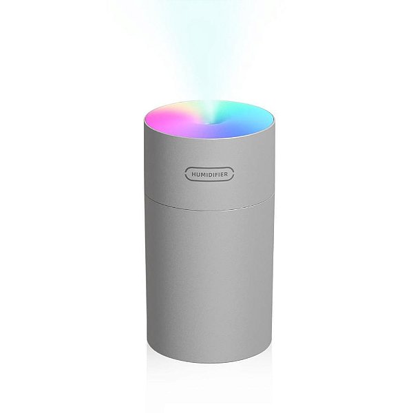 Umidificador e Aromatizador De Ar Com Led 270 Ml Cinza