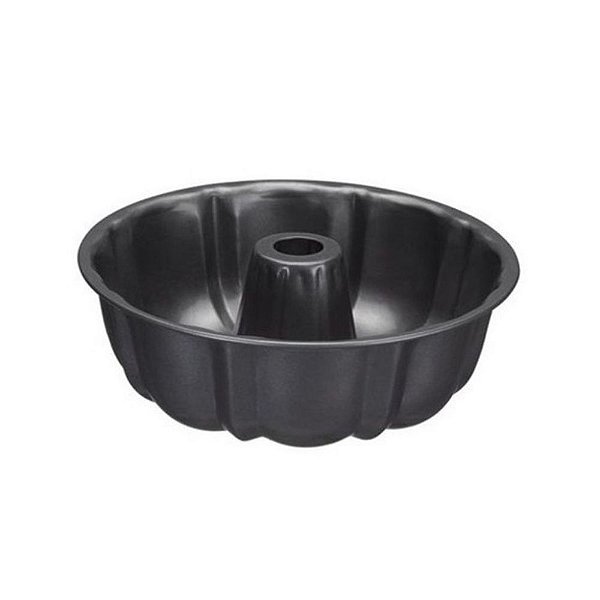 Forma Redonda Com Furo  Em Aço Carbono Antiaderente 26 x 5 Cm