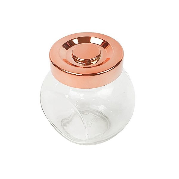 Porta Condimento Em Vidro Com Tampa Plástica em Cobre 180 Ml