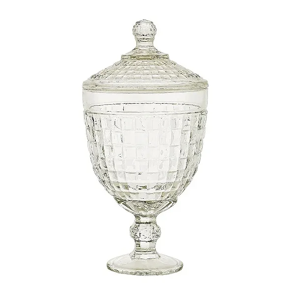Potiche Decorativo Com Pé De Cristal De Chumbo Tress 14,5X29,5Cm 4413