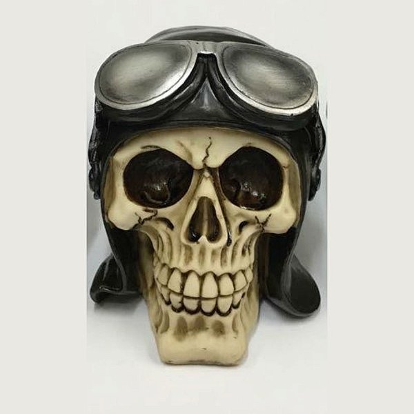 Caveira Decorativa Em Resina Tropa Capacete18X15 CM B170154