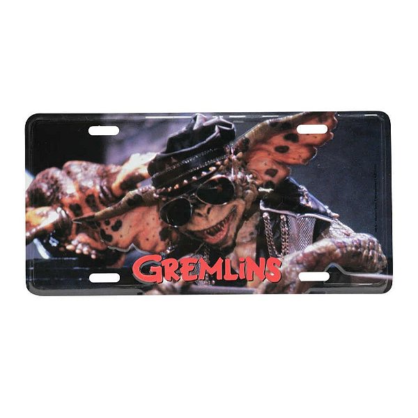 Placa De Carro Em Alumínio Gremlins Cool Monster Colorido