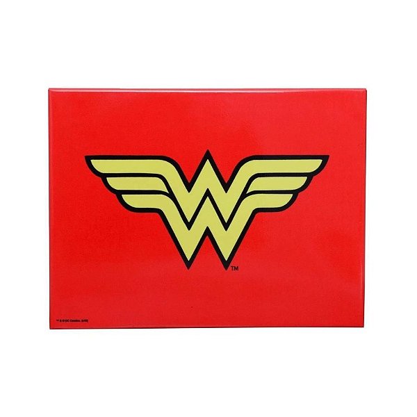 Placa Metal Dc Or Ww Logo Vermelho E Amarelo 26X20X1Cm 43023