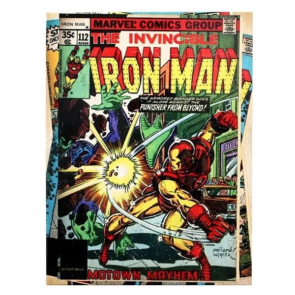 Quadro Metal 26X19Cm Iron Man Comics