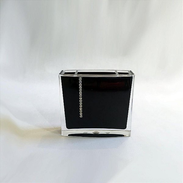 Porta Escova Em Acrílico Com Strass BA7001 - Preto