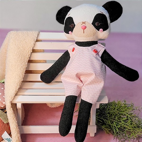 Urso Panda Roupa Rosa
