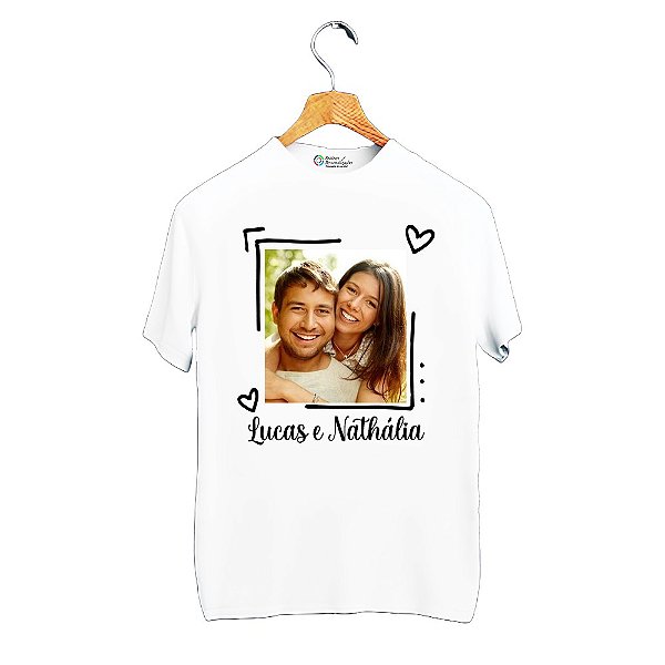 Camiseta Casal Com Foto E Nomes - Namorados/Amor/Presente - Brainer  Personalizações