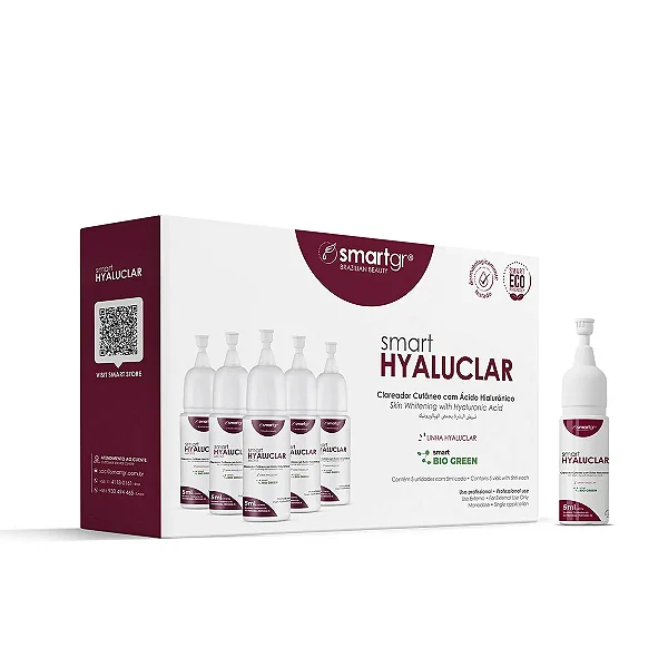 Smart Hyaluclar Micro - Fluido Clareador com Ácido Hialurônico - 5 x 5ml - Smart GR