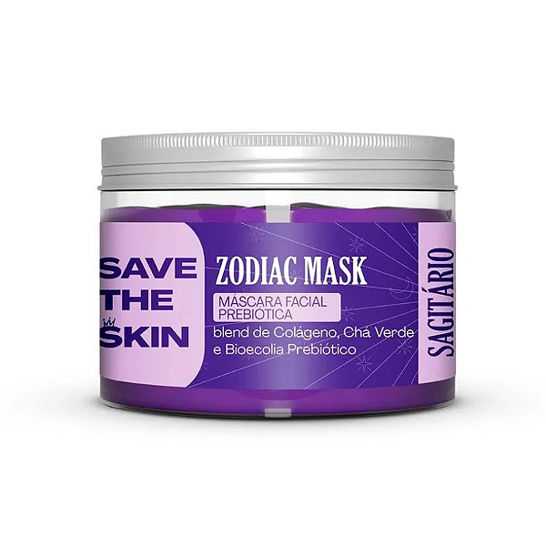 Lançamento - Máscara de Colágeno Prebiótica Roxa - Sagitário - Save The Skin - Smart GR