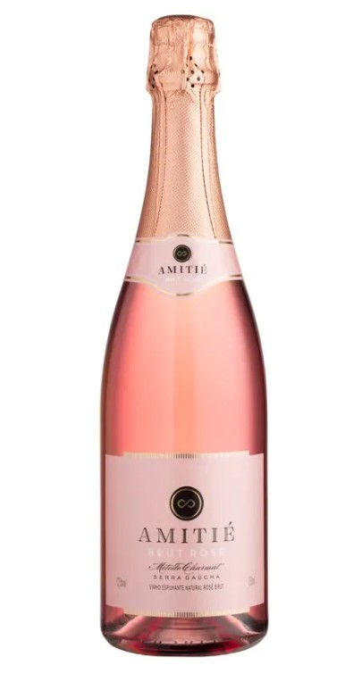 Vinho Espumante Amitié Brut Rosé Metodo Charmat Cabernet Franc Merlot