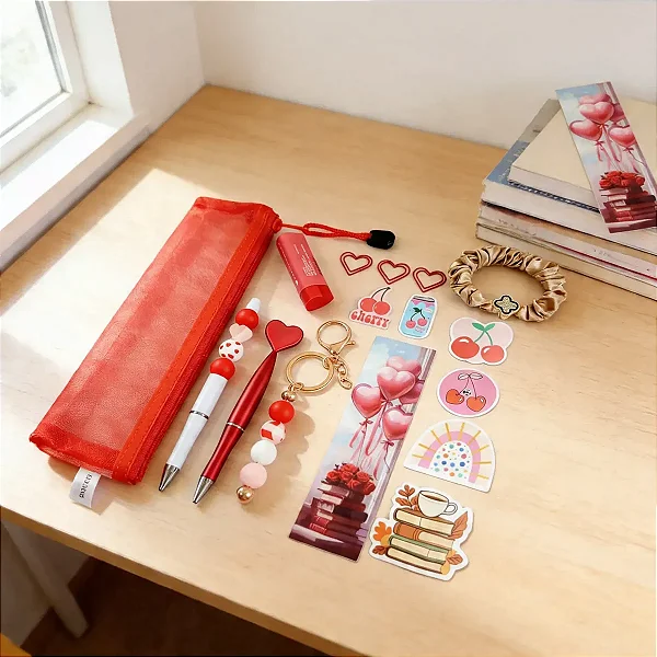 Kit Romance Papelaria Criativa Presente Especial Lançamento