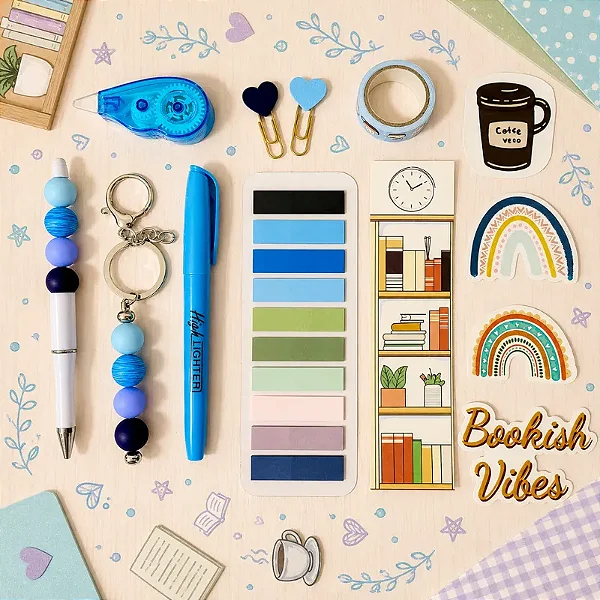 Lançamento Kit Papelaria Premium Presente Especial Azul