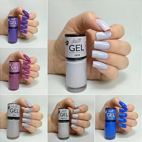 Kit 06 Cores Efeito Gel Bella Brazil 9ml 864, 865, 830, 867, 868, 869.