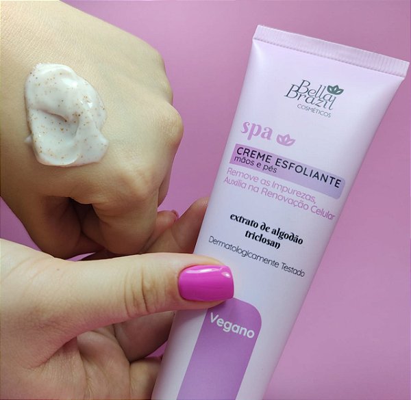 Creme Esfoliante Mãos e Pés com Extrato de Algodão Bella Brazil 100g