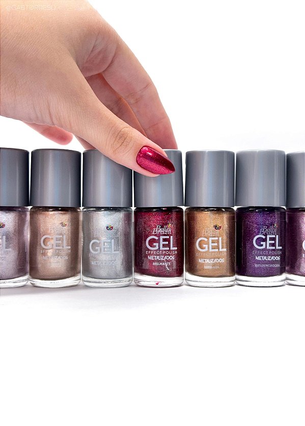 Kit 10 Esmaltes Metalizados Efeito Gel
