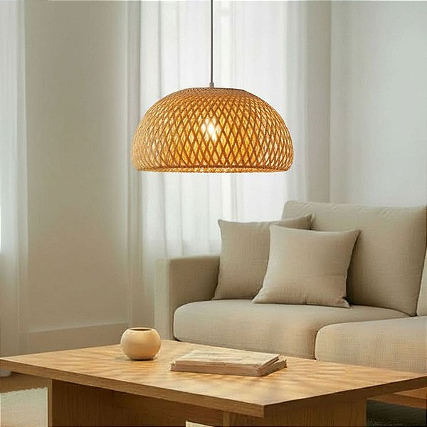 Lustre Bambu Yuna Malibu 35 Fio Branco