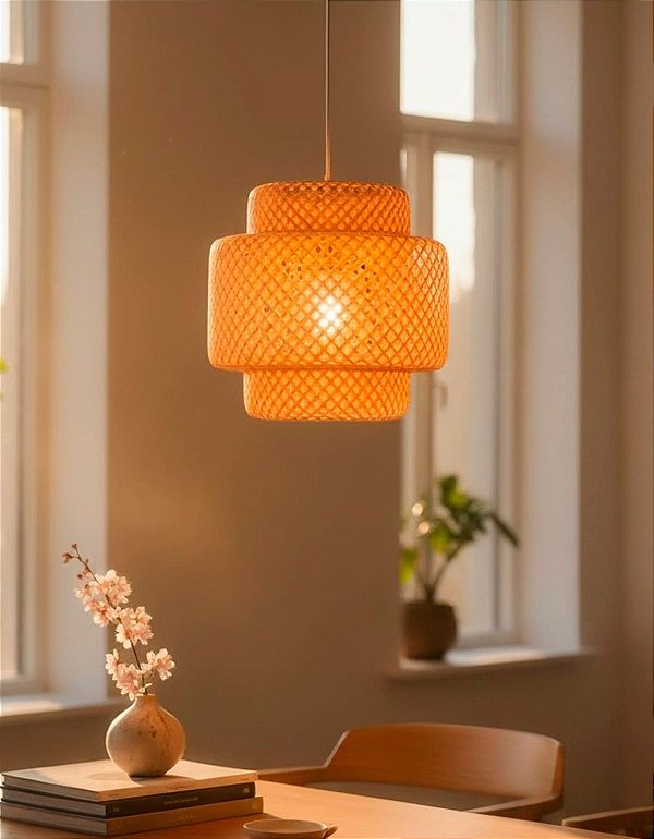 Lustre Bambu Yuna Cayman 30 Fio Branco