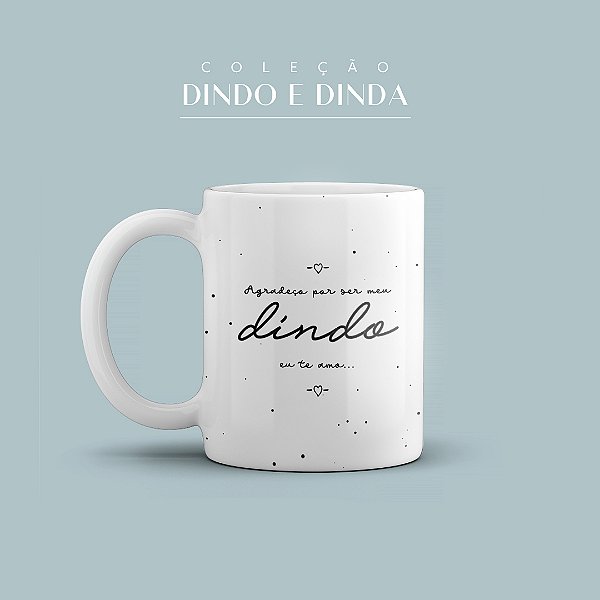 Caneca de Porcelana 325ml Agradeça por ser meu dindo eu te amo