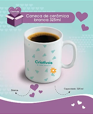 Caneca Branca Personalizada  325 ml