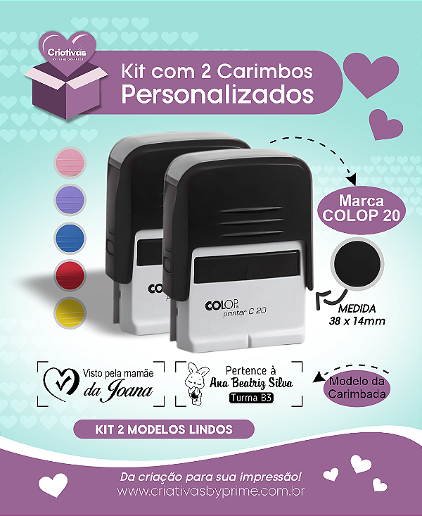 Kit 2 Carimbos para mamães 14x38 mm