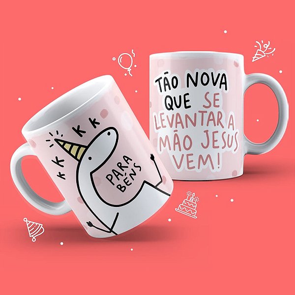 Caneca Personalizada Meme Flork - Aqui para sua Opinião