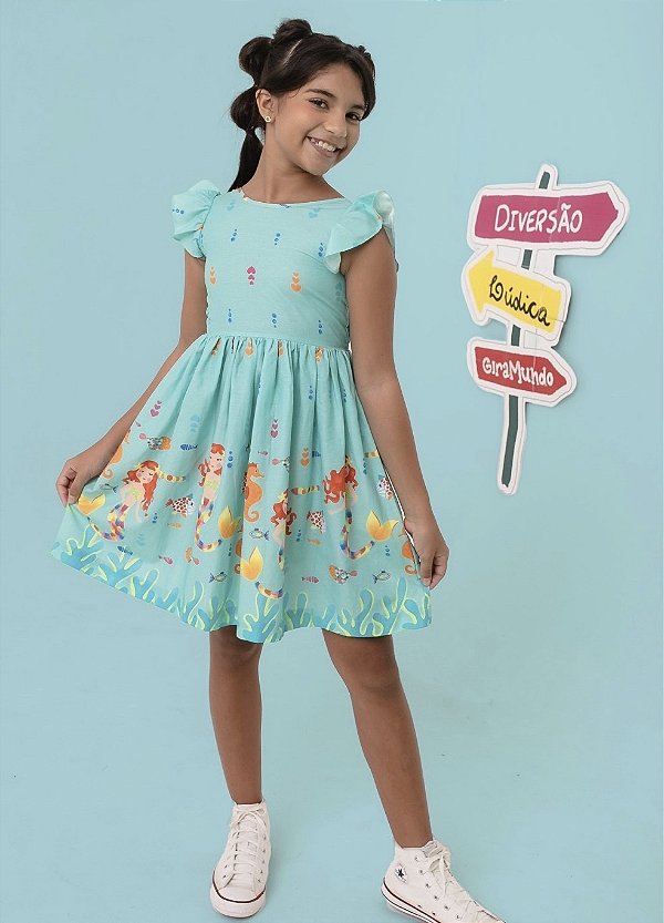 Vestido infantil sereia confort