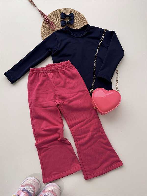 Calça flare moletom