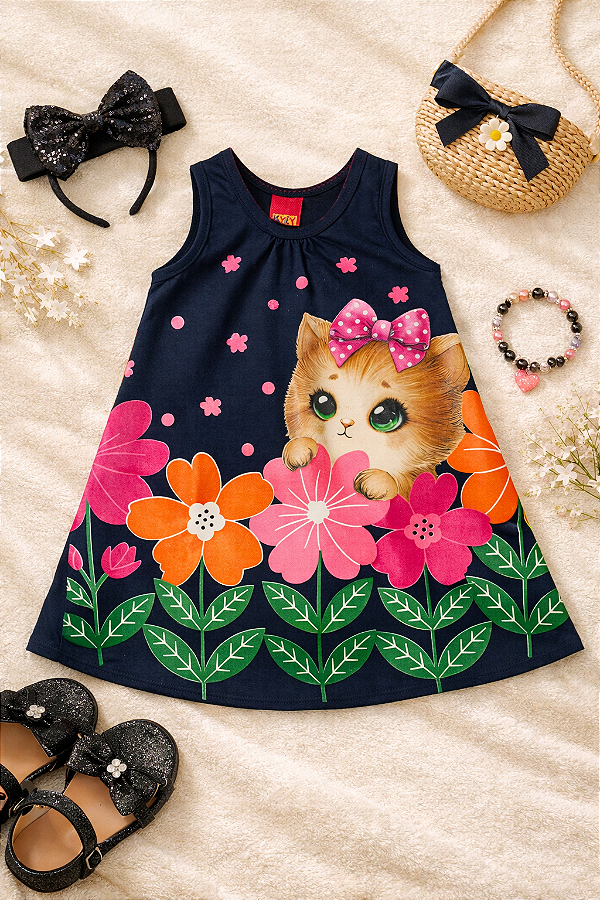Vestido gatinha kids
