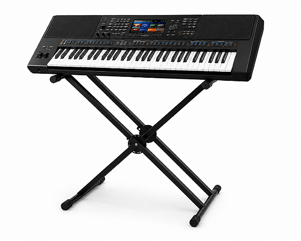 KIT Arranjador Yamaha 720 Plus + Suporte em X Duplo - Produtos Novos
