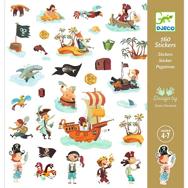 160 adesivos- Piratas