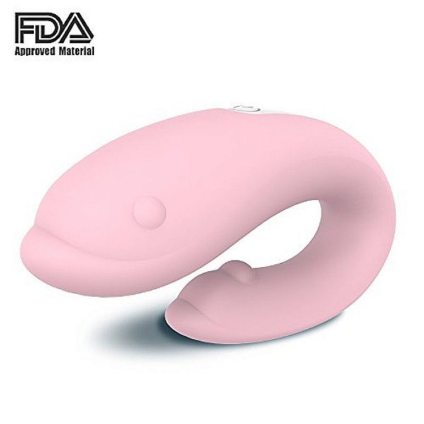 Vibrador de Casal Golfinho 09 Modos de Vibrações Recarregável