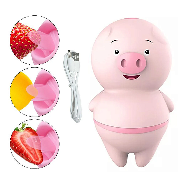 Vibrador Porquinho 06 Modos de Vibrações Recarregável