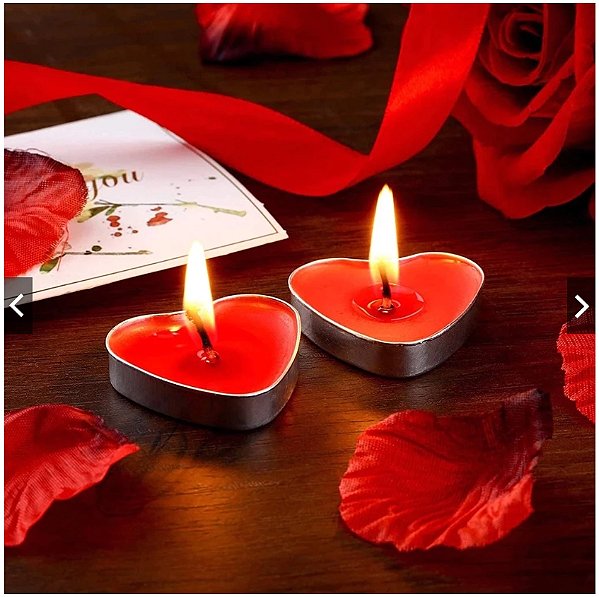 Mini Vela Vermelha Decorativa Coração 10 unidades