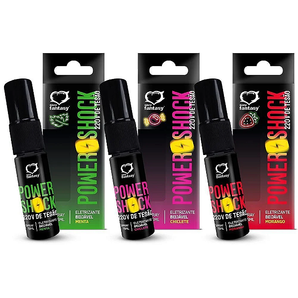 Power Shock 220v de Tesão Spray Beijável Eletrizante 15 ml