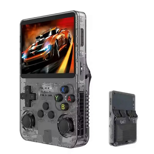Console Portátil Multijogos R36S 64GB (Preto Transparente)