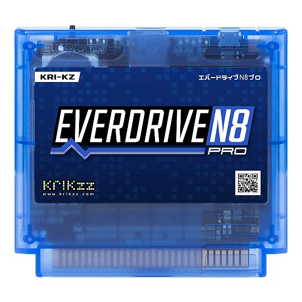 EverDrive N8 Pro (Azul Transparente) Versão Famicom (60 Pinos)