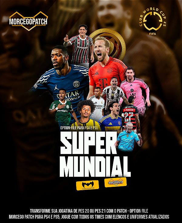 ARQUIVO DE ATUALIZAÇÃO MORCEGOPATCH PARA PES 20 E PES 21 (GAME NÃO INCLUSO)