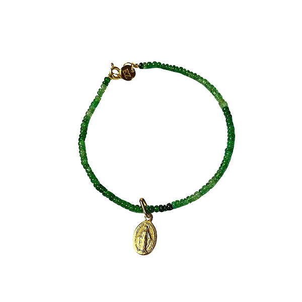 Pulseira Nossa Senhora das Graças Esmeraldas