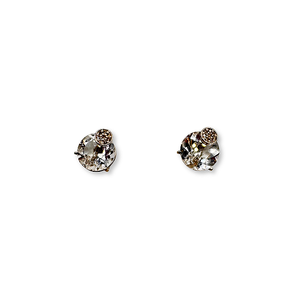 BRINCO ELISABETH CRISTAL DE ROCHA E DIAMANTES BROWN
