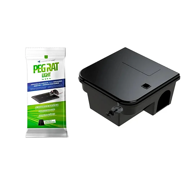 Porta Isca Control Box + 1 Par De Peg Rat Light
