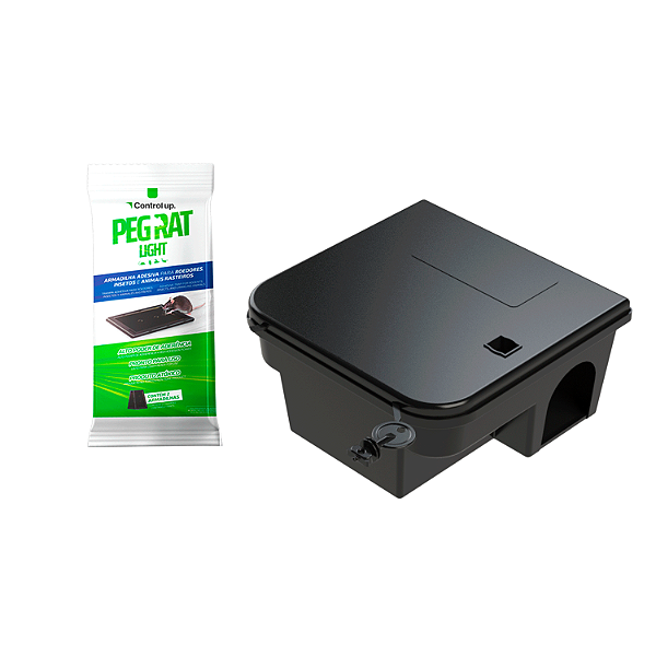 Porta Isca Control Box + 1 Par De Peg Rat Light
